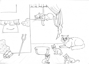 Карандашный эскиз к иллюстрации для детского рассказа. Курсовая работа Завгородней Яны.